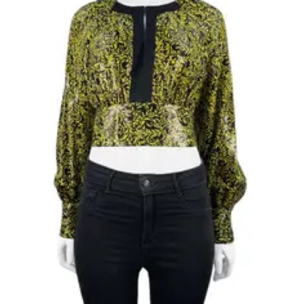 Diane Von Furstenberg Black and Yellow Blouse